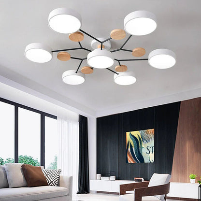 Laudovo™ Round Iron LED Semi-Flush Chandelier