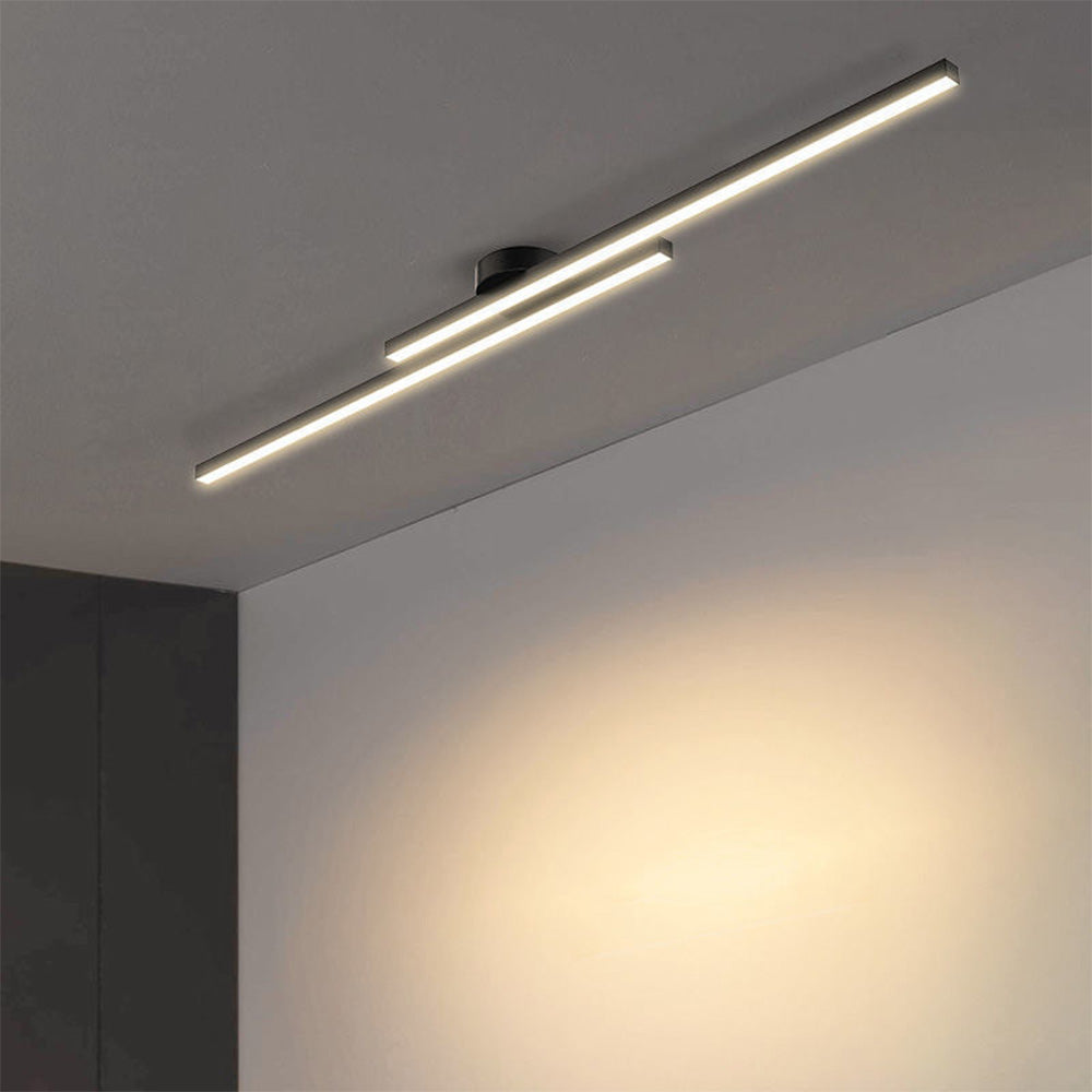 Laudovo™ Modern Aluminium Long Strip Semi Flush Mount LED Ceiling Light For Living Room
