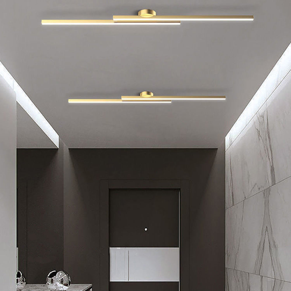 Laudovo™ Modern Aluminium Long Strip Semi Flush Mount LED Ceiling Light For Living Room
