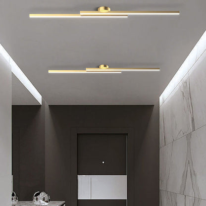 Laudovo™ Modern Aluminium Long Strip Semi Flush Mount LED Ceiling Light For Living Room
