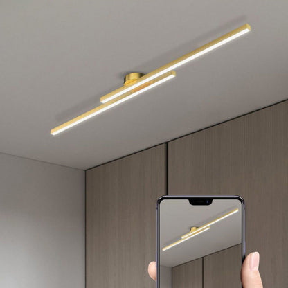 Laudovo™ Modern Aluminium Long Strip Semi Flush Mount LED Ceiling Light For Living Room