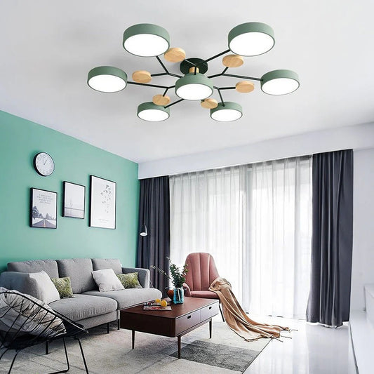 Laudovo™ Round Iron LED Semi-Flush Chandelier