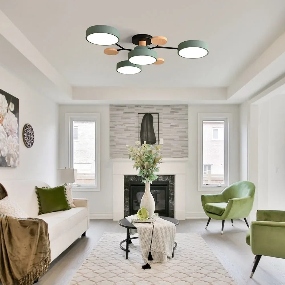 Laudovo™ Round Iron LED Semi-Flush Chandelier