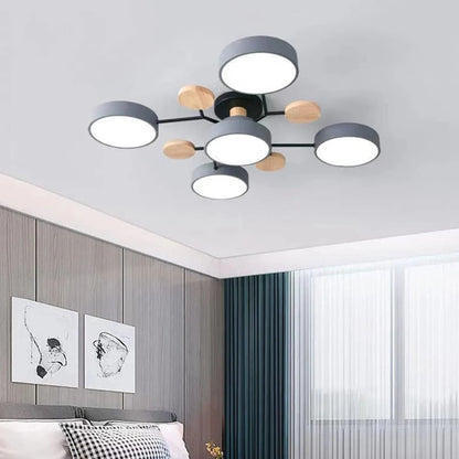Laudovo™ Round Iron LED Semi-Flush Chandelier