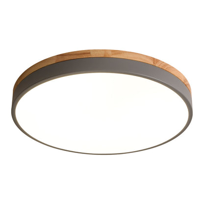 Laudovo™ Wooden Round Shape Flush Ceiling Lights For Living Room