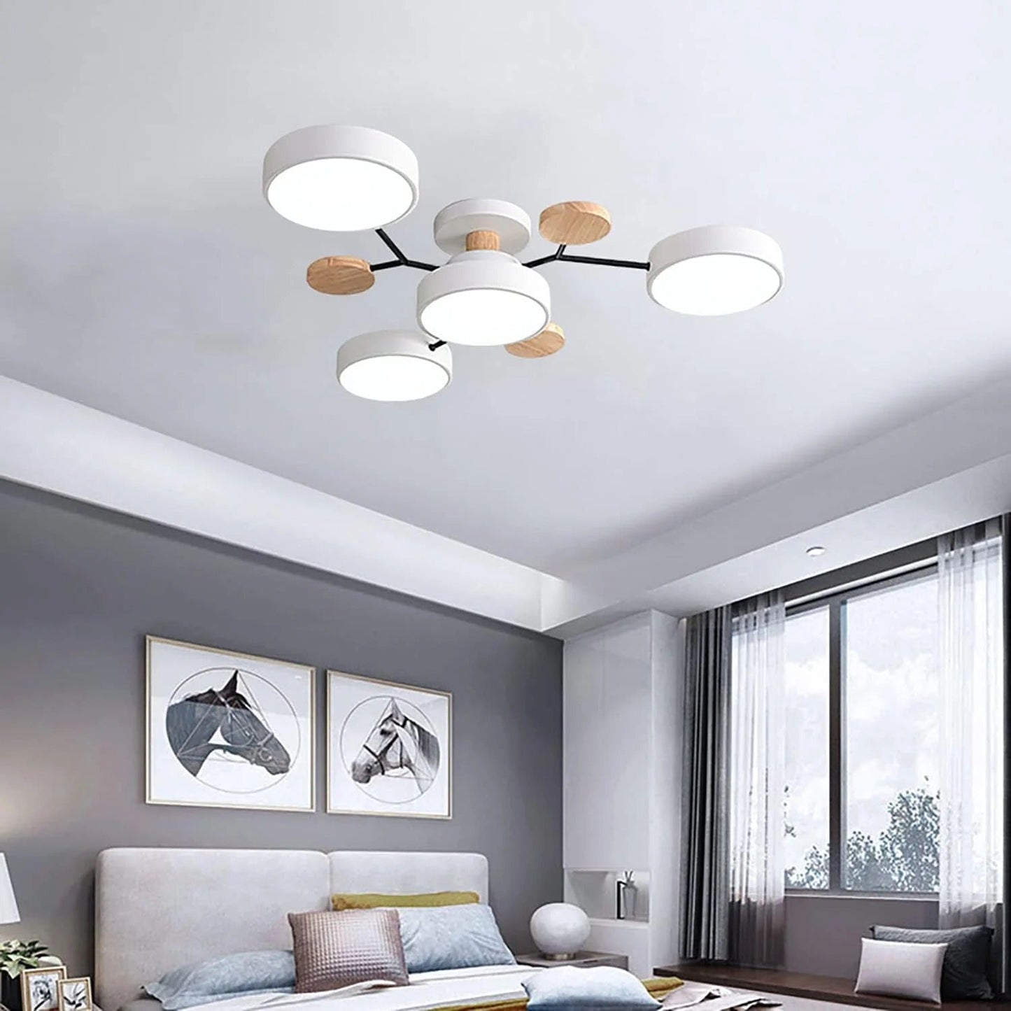 Laudovo™ Round Iron LED Semi-Flush Chandelier