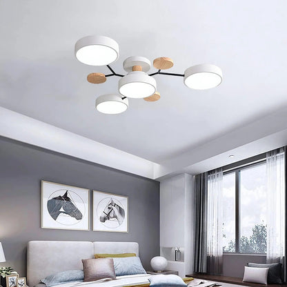 Laudovo™ Round Iron LED Semi-Flush Chandelier