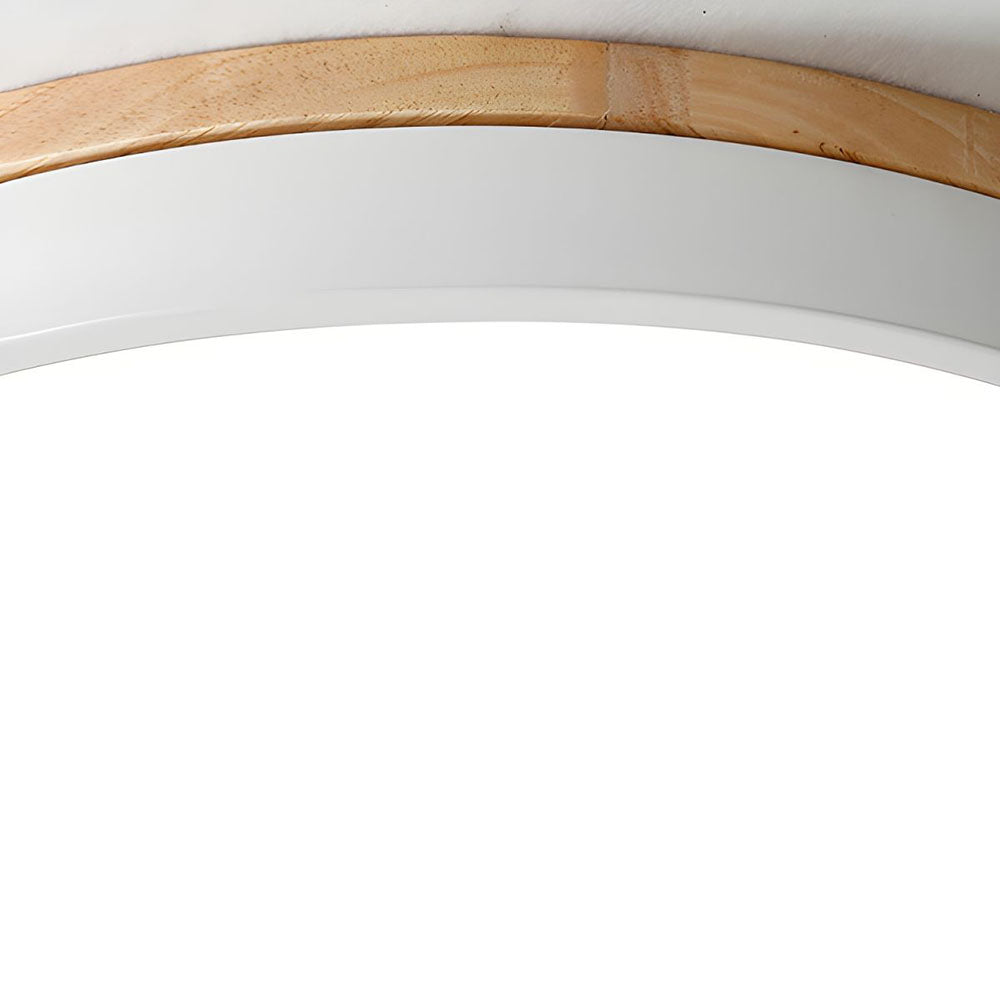 Laudovo™ Wooden Round Shape Flush Ceiling Lights For Living Room