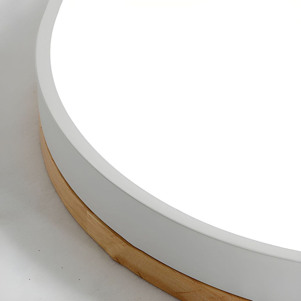 Laudovo™ Wooden Round Shape Flush Ceiling Lights For Living Room