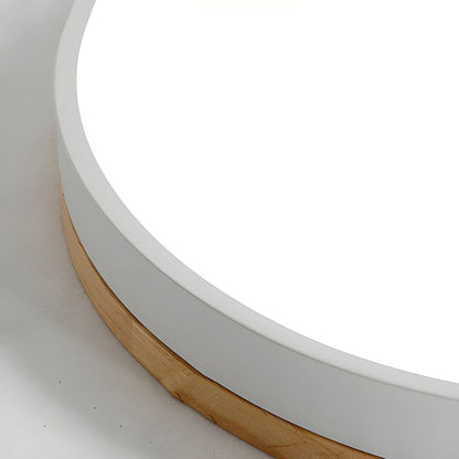 Laudovo™ Wooden Round Shape Flush Ceiling Lights For Living Room