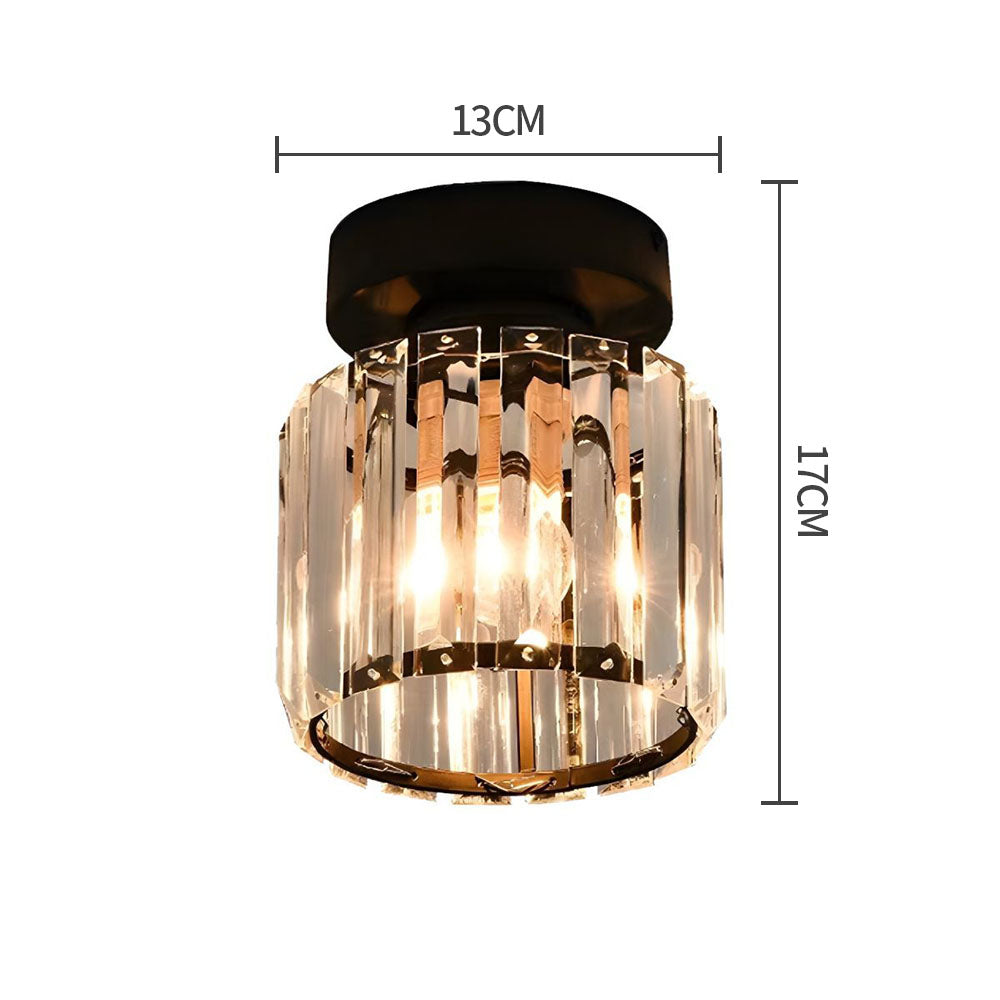 Laudovo™ Modern Simplicity Clear Striped Glass Shade Ceiling Light