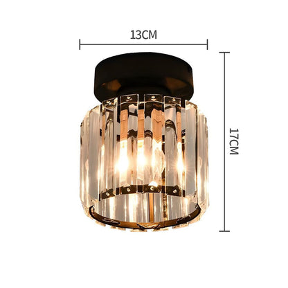Laudovo™ Modern Simplicity Clear Striped Glass Shade Ceiling Light