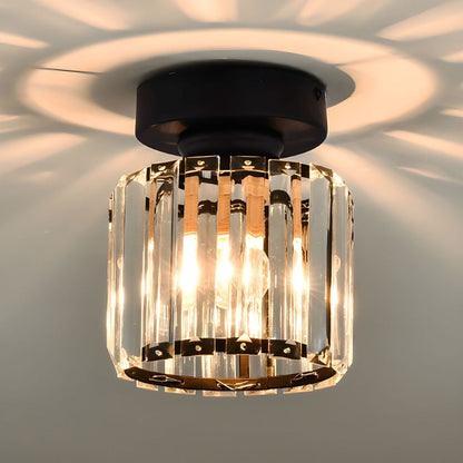 Laudovo™ Modern Simplicity Clear Striped Glass Shade Ceiling Light