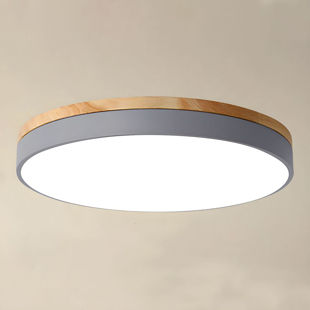 Laudovo™ Wooden Round Shape Flush Ceiling Lights For Living Room