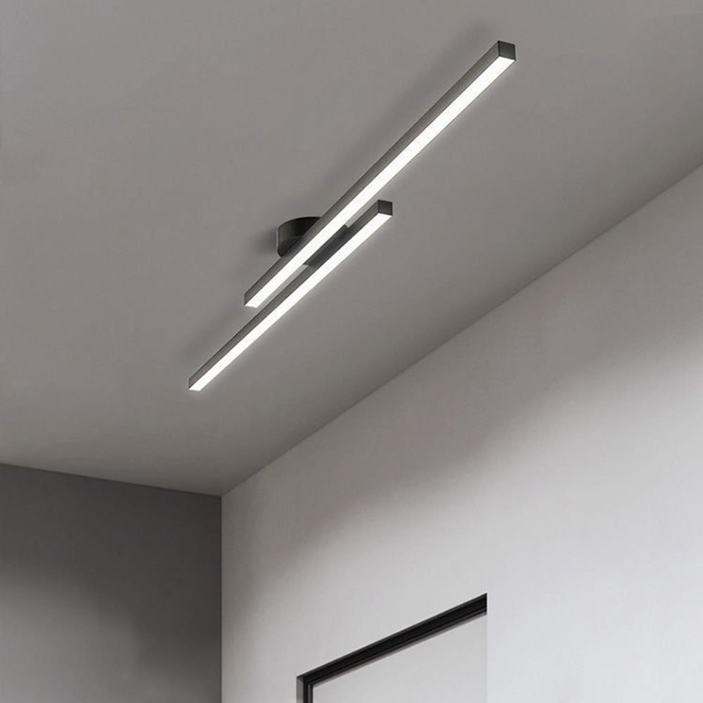 Laudovo™ Modern Aluminium Long Strip Semi Flush Mount LED Ceiling Light For Living Room