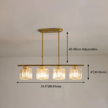 Laudovo™ Nordic Multi-Head Designer Long Glass Island Lamps