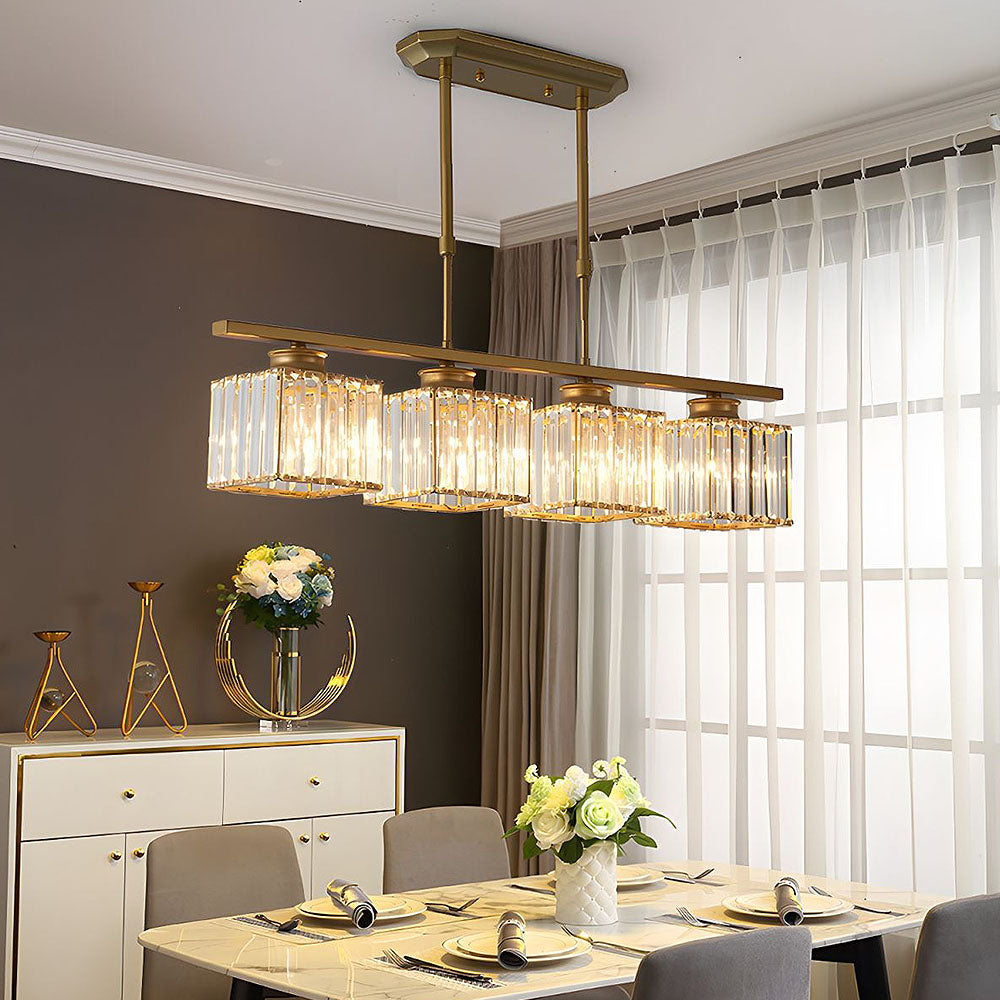 Laudovo™ Nordic Multi-Head Designer Long Glass Island Lamps