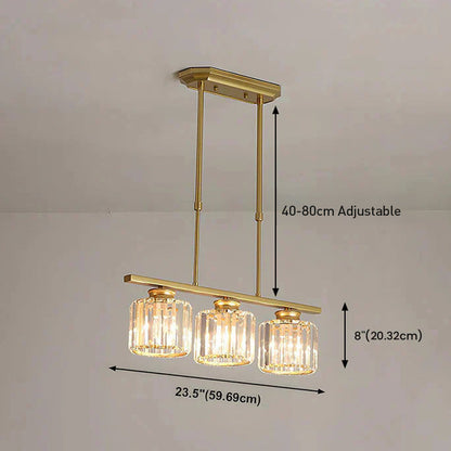 Laudovo™ Nordic Multi-Head Designer Long Glass Island Lamps