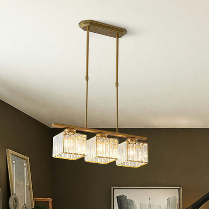 Laudovo™ Nordic Multi-Head Designer Long Glass Island Lamps