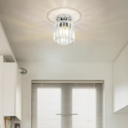 Laudovo™ Modern Simplicity Clear Striped Glass Shade Ceiling Light