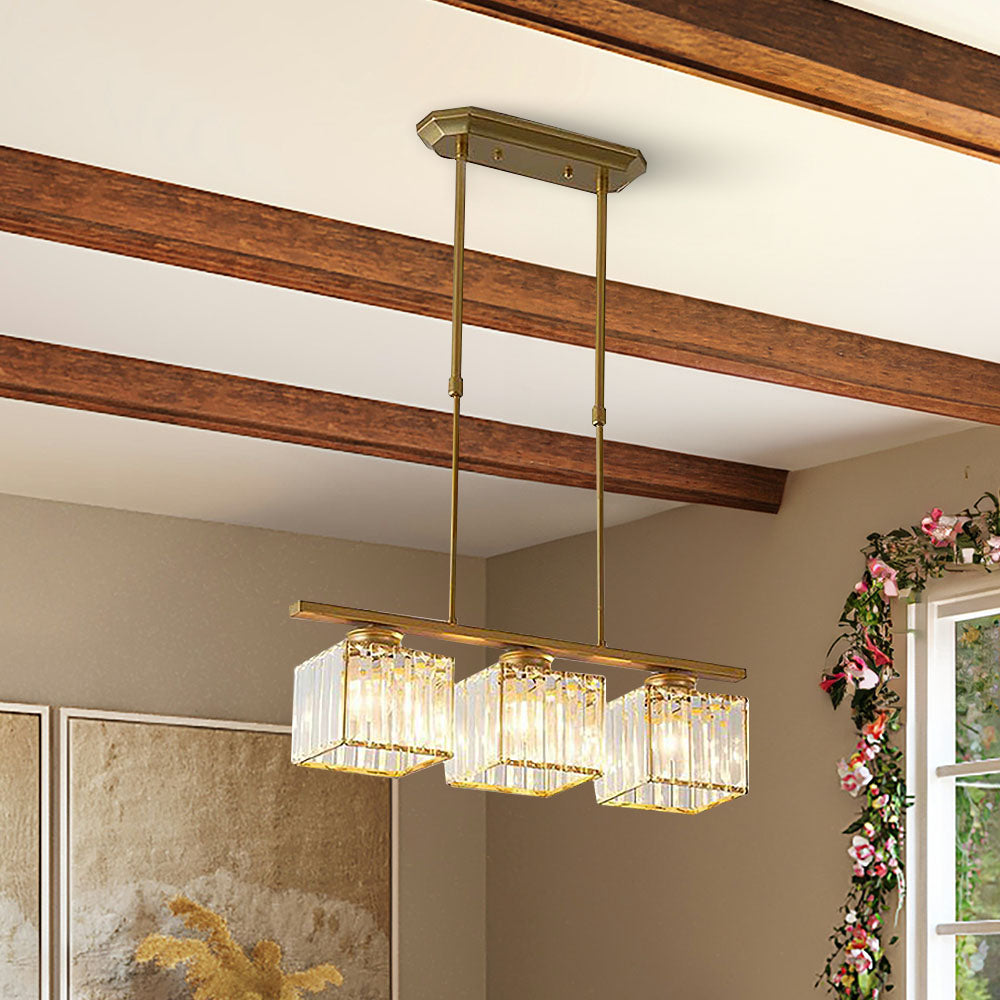 Laudovo™ Nordic Multi-Head Designer Long Glass Island Lamps