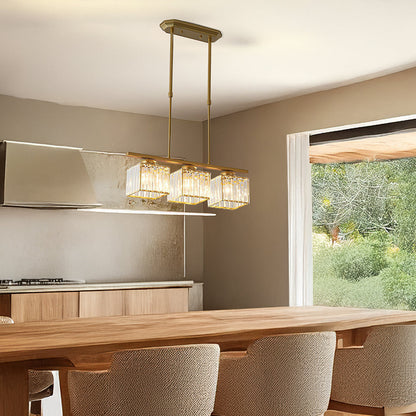Laudovo™ Nordic Multi-Head Designer Long Glass Island Lamps