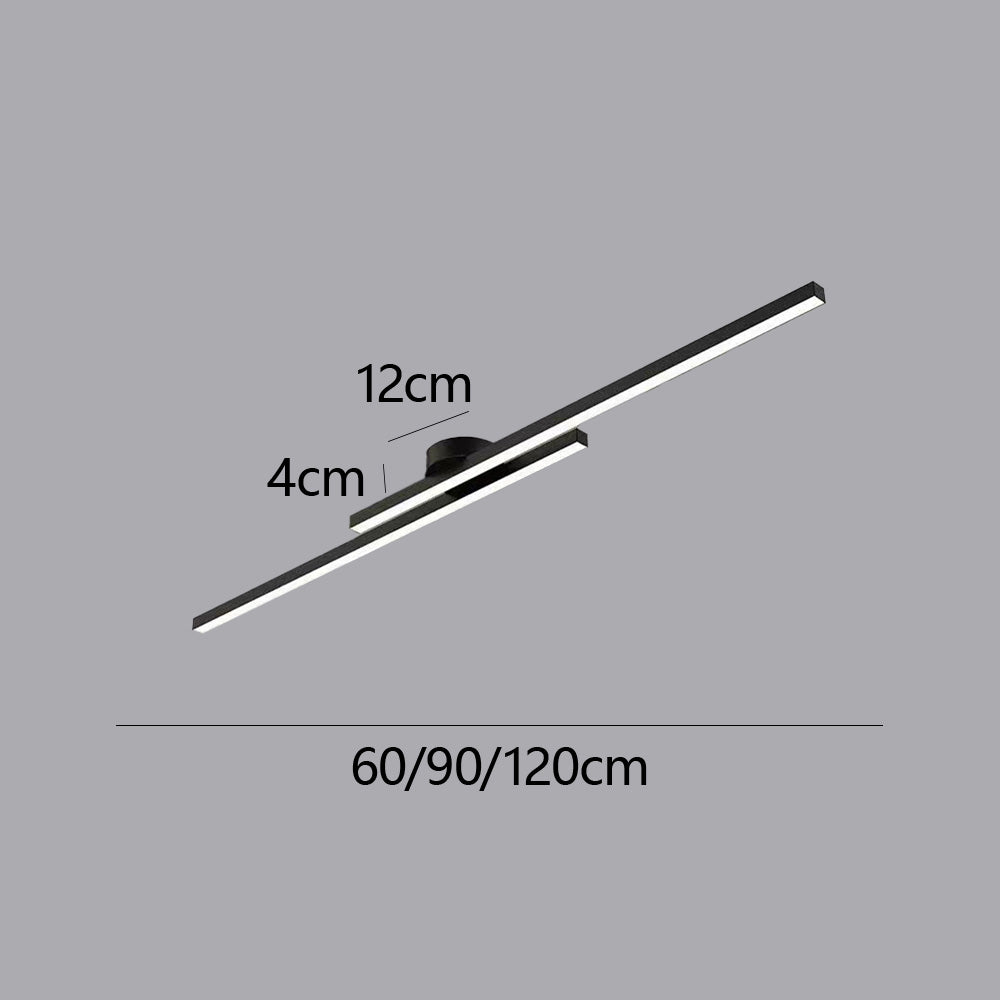 Laudovo™ Modern Aluminium Long Strip Semi Flush Mount LED Ceiling Light For Living Room