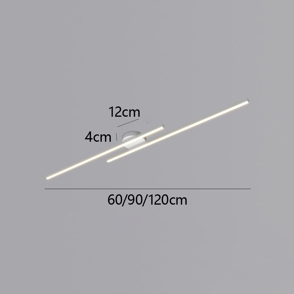 Laudovo™ Modern Aluminium Long Strip Semi Flush Mount LED Ceiling Light For Living Room