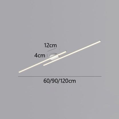 Laudovo™ Modern Aluminium Long Strip Semi Flush Mount LED Ceiling Light For Living Room