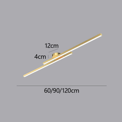 Laudovo™ Modern Aluminium Long Strip Semi Flush Mount LED Ceiling Light For Living Room