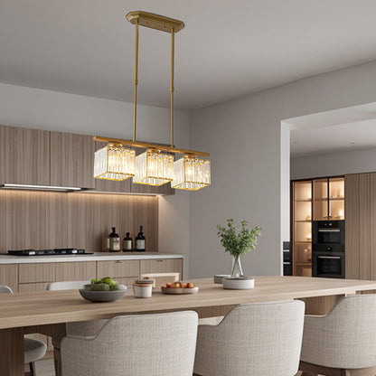 Laudovo™ Nordic Multi-Head Designer Long Glass Island Lamps