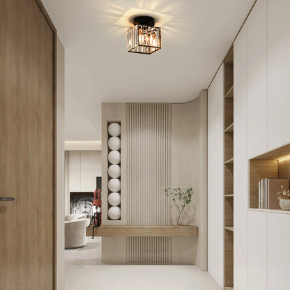 Laudovo™ Modern Simplicity Clear Striped Glass Shade Ceiling Light