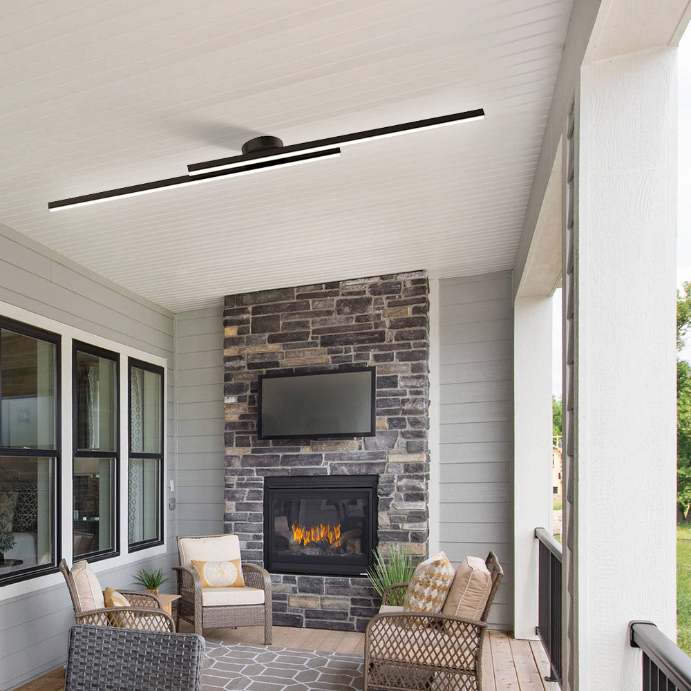 Laudovo™ Modern Aluminium Long Strip Semi Flush Mount LED Ceiling Light For Living Room