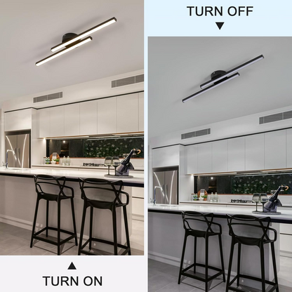 Laudovo™ Modern Aluminium Long Strip Semi Flush Mount LED Ceiling Light For Living Room