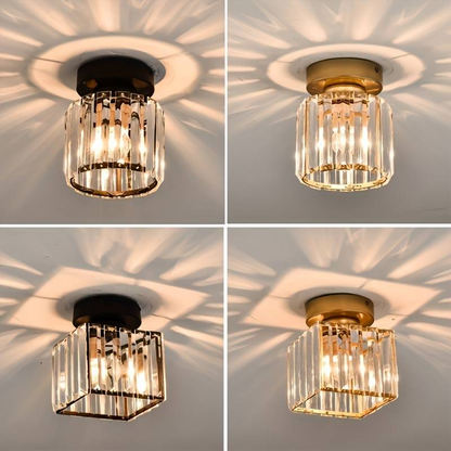 Laudovo™ Modern Simplicity Clear Striped Glass Shade Ceiling Light