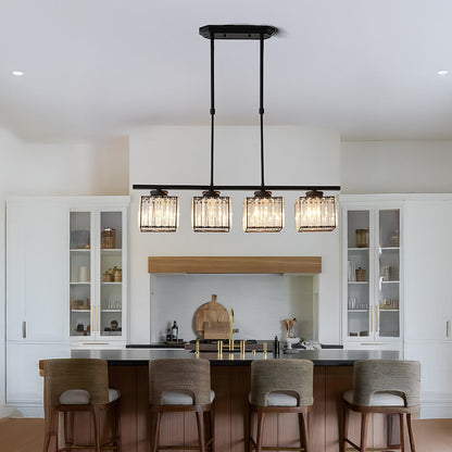 Laudovo™ Nordic Multi-Head Designer Long Glass Island Lamps