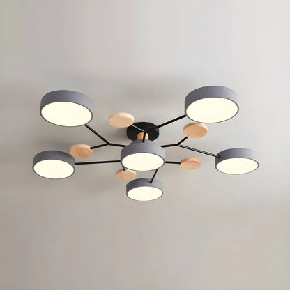 Laudovo™ Round Iron LED Semi-Flush Chandelier