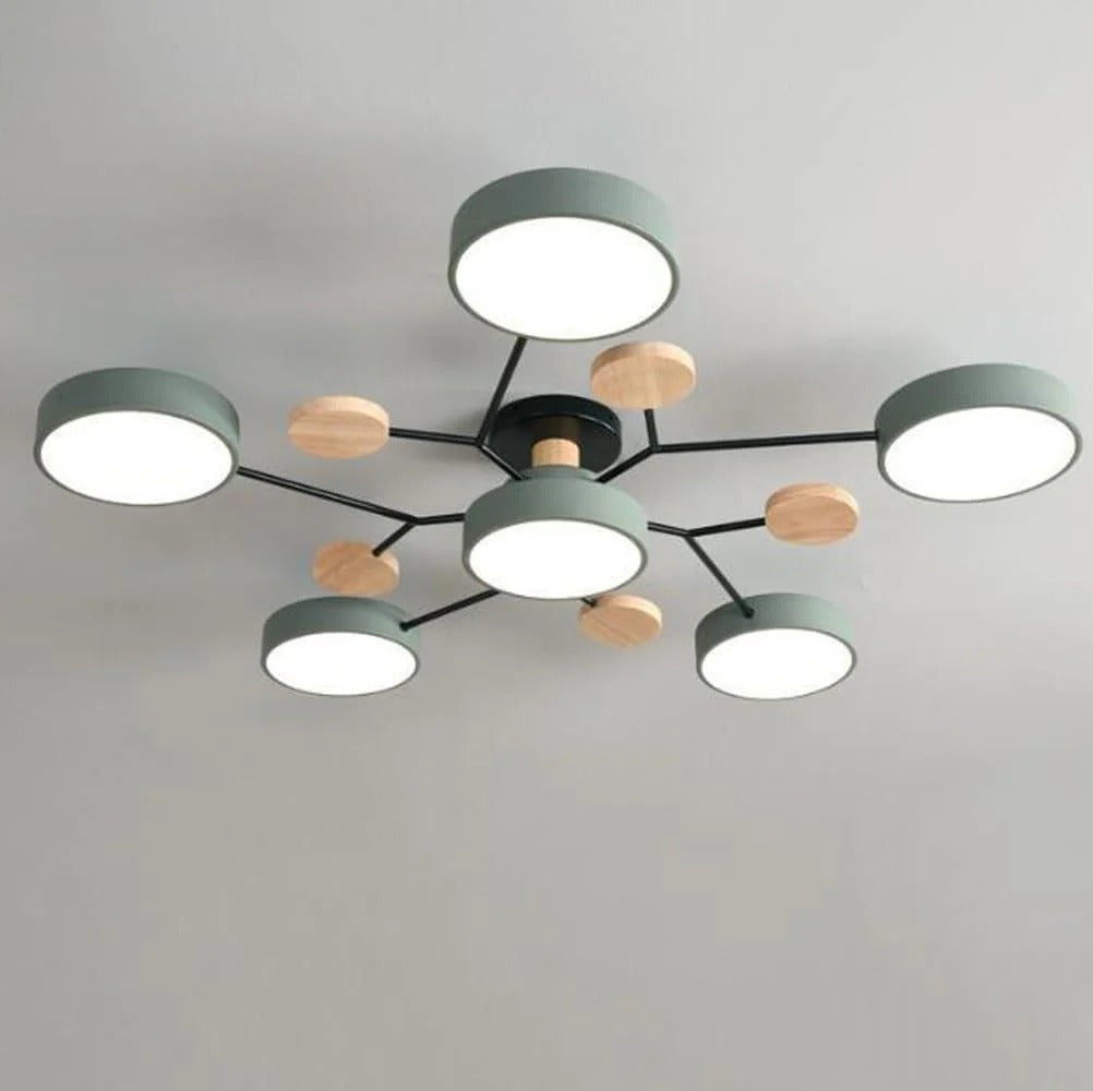 Laudovo™ Round Iron LED Semi-Flush Chandelier