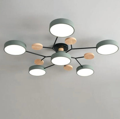 Laudovo™ Round Iron LED Semi-Flush Chandelier