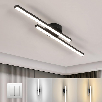 Laudovo™ Modern Aluminium Long Strip Semi Flush Mount LED Ceiling Light For Living Room
