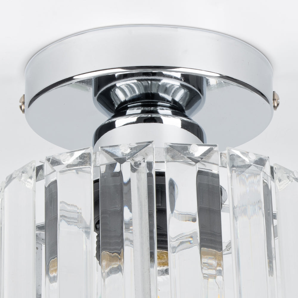 Laudovo™ Modern Simplicity Clear Striped Glass Shade Ceiling Light