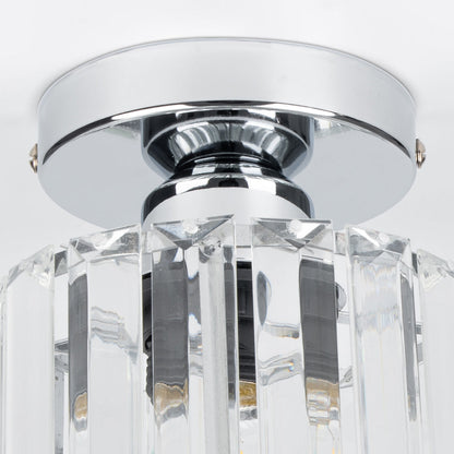 Laudovo™ Modern Simplicity Clear Striped Glass Shade Ceiling Light