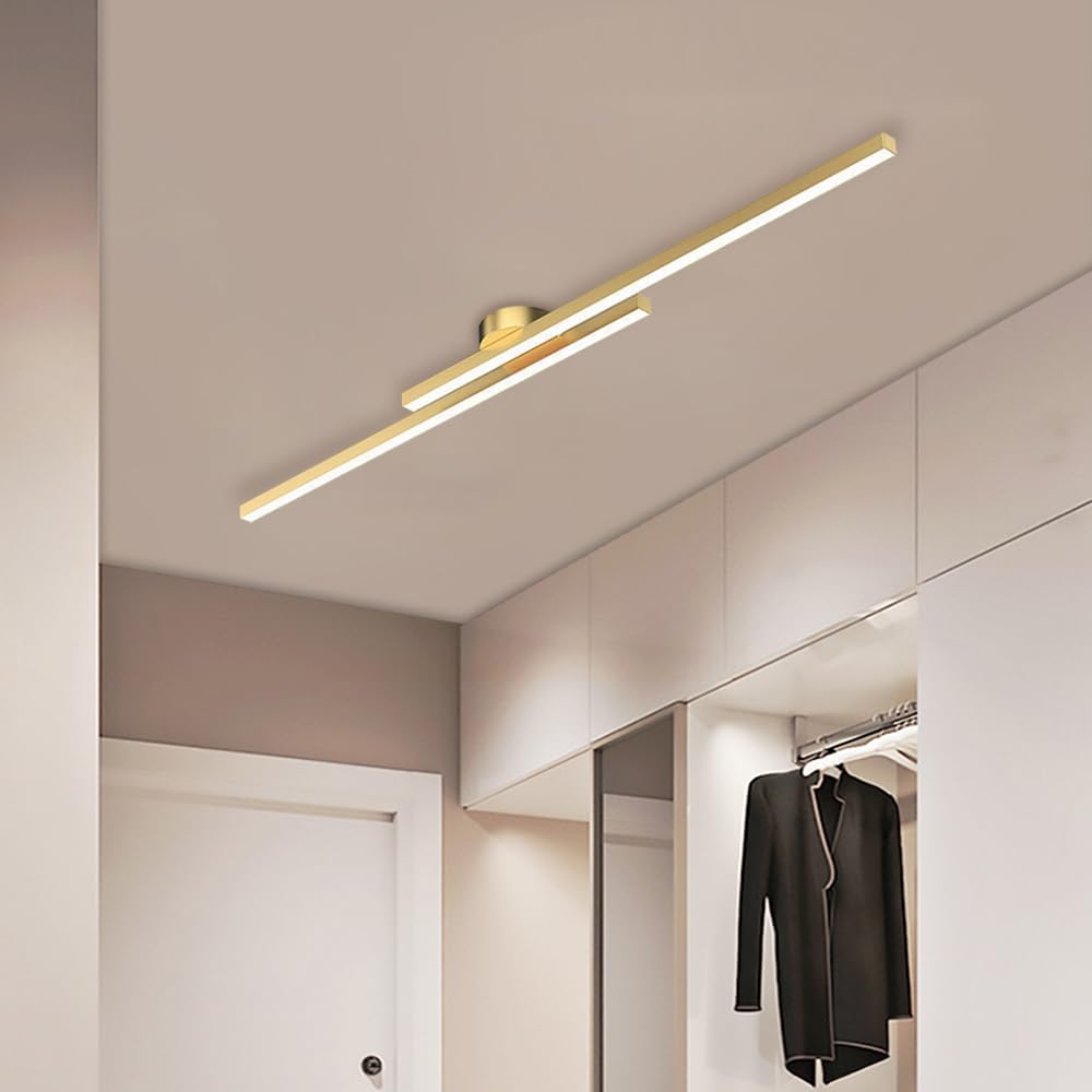 Laudovo™ Modern Aluminium Long Strip Semi Flush Mount LED Ceiling Light For Living Room