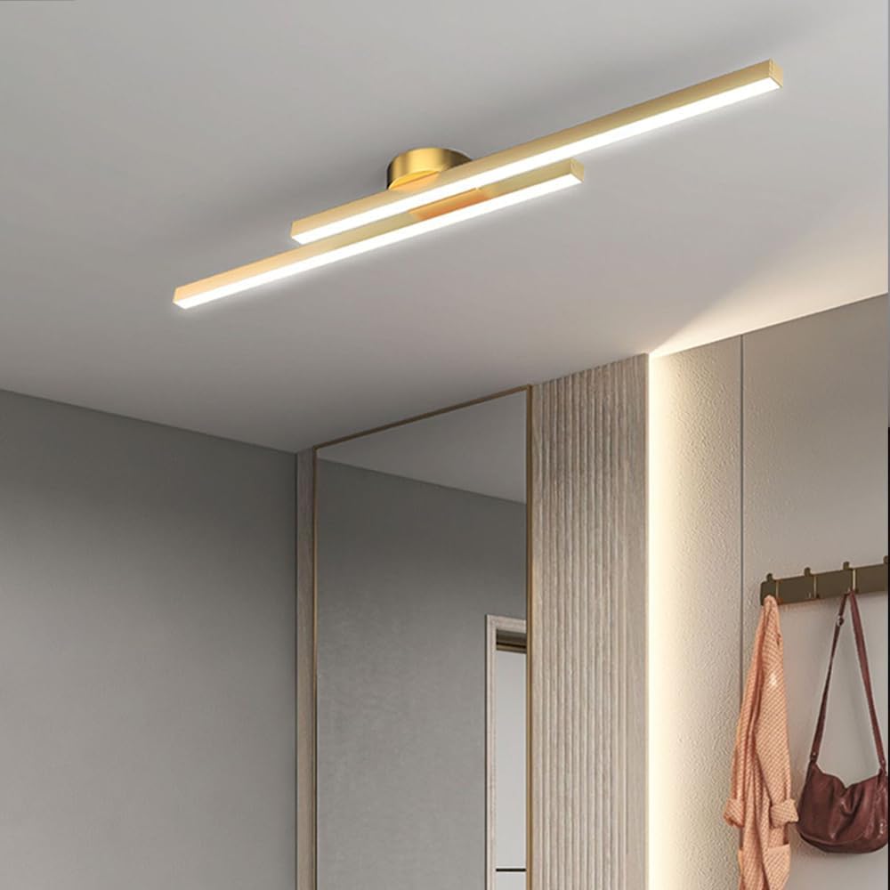 Laudovo™ Modern Aluminium Long Strip Semi Flush Mount LED Ceiling Light For Living Room