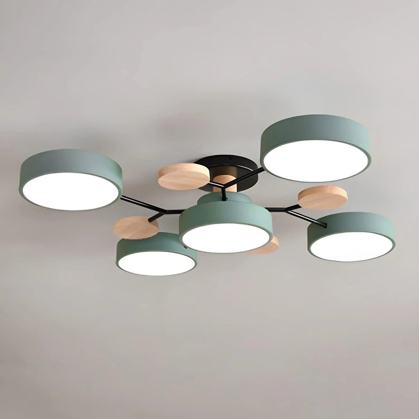 Laudovo™ Round Iron LED Semi-Flush Chandelier