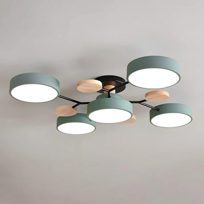 Laudovo™ Round Iron LED Semi-Flush Chandelier