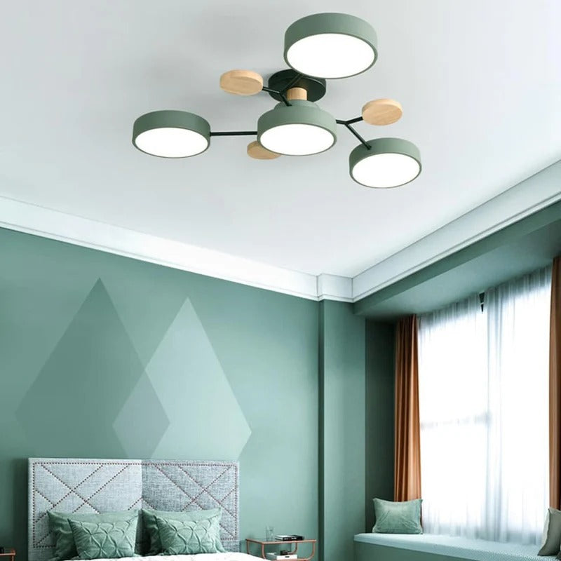 Laudovo™ Round Iron LED Semi-Flush Chandelier