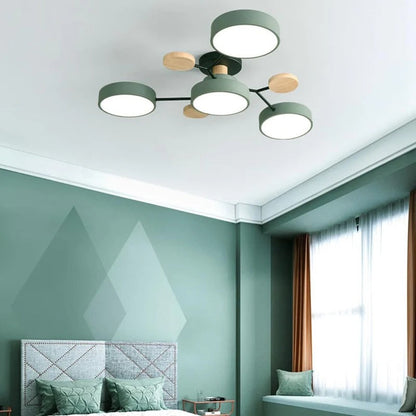Laudovo™ Round Iron LED Semi-Flush Chandelier