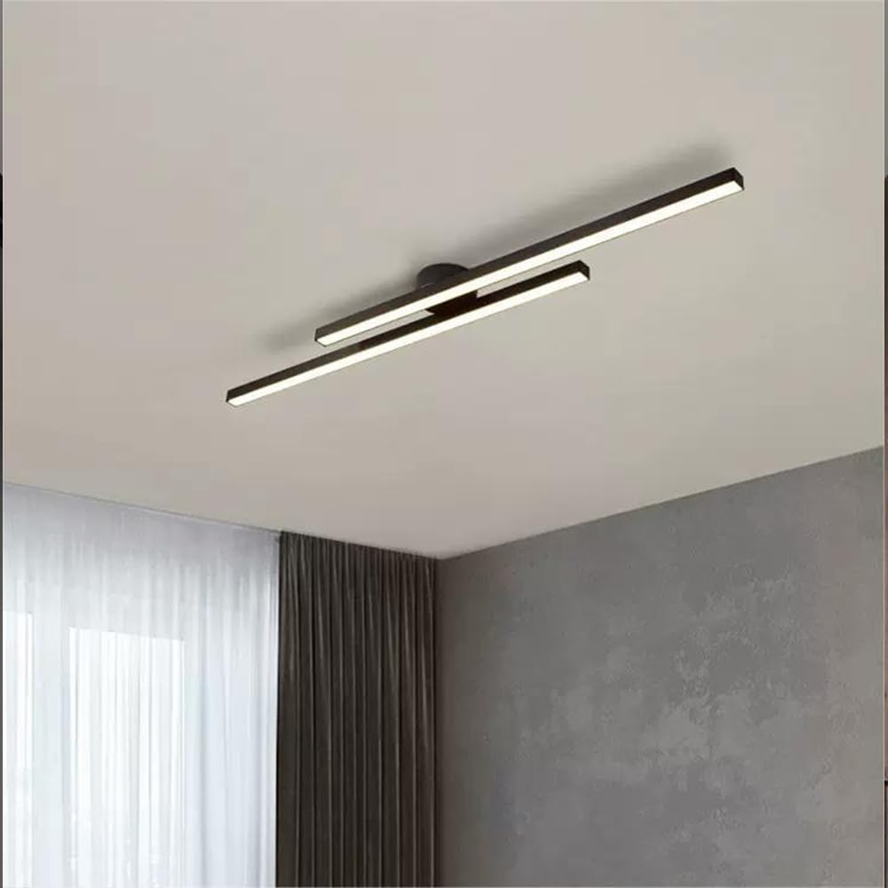 Laudovo™ Modern Aluminium Long Strip Semi Flush Mount LED Ceiling Light For Living Room
