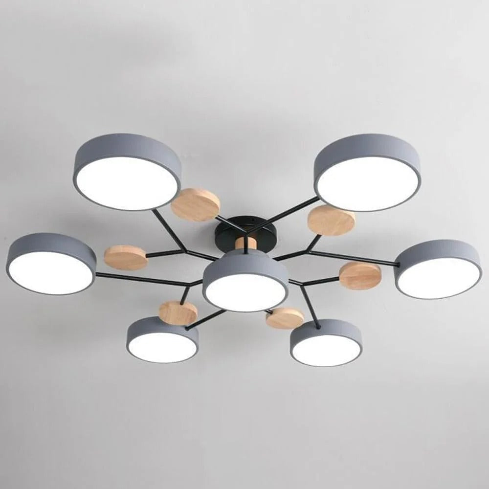 Laudovo™ Round Iron LED Semi-Flush Chandelier